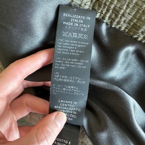 Georgio Brato Leather Bomber Jacket in Green & Brown - Picture 8 of 11